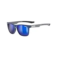 uvex lgl 42 - lunettes de soleil pour hommes et femmes - effet miroir - catégorie de filtre 3 - blue grey/blue - one size