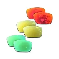soodase pour oakley fuel cell des lunettes de soleil rouge/doré/vert verres de remplacement polarisés