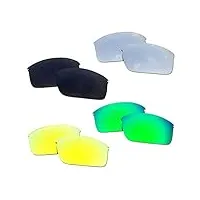 soodase pour oakley wiretap des lunettes de soleil noir/doré/argenté/vert verres de remplacement polarisés