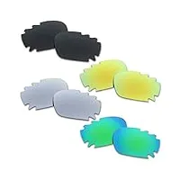 soodase pour oakley jawbone vented des lunettes de soleil noir/doré/argenté/vert verres de remplacement polarisés