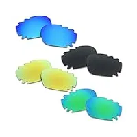 soodase pour oakley jawbone vented asian fit des lunettes de soleil bleu/noir/doré/vert verres de remplacement polarisés
