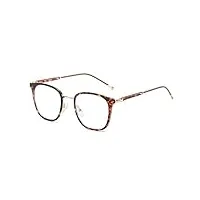 duco lunettes anti lumière bleue anti fatigue oculaire ronde optique monture lunettes de vue pour ordinateur pour femme et homme w011 (doré)
