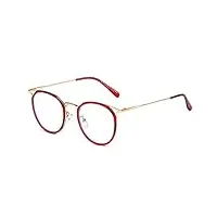 duco lunettes anti lumière bleue anti fatigue oculaire ronde optique monture lunettes de vue pour ordinateur pour femme et homme w012 (pourpre)