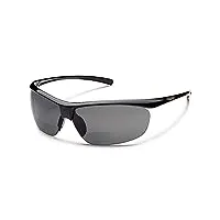 urbanium eyewear modèle nizza- lunettes de soleil et lunettes de lecture (bifocales) avec verres polarisés en gris et monture en noir en différentes épaisseurs (+3.00)