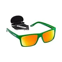 cressi bahia floating sunglasses lunettes de soleil de sport flottantes polarisées anti uv 100% unisex-adult, kelly vert/verres miroir orange, taille unique