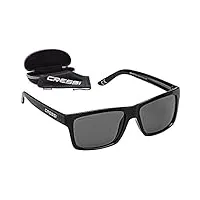 cressi bahia floating sunglasses lunettes de soleil de sport flottantes polarisées anti uv 100% unisex-adult, noir/verres fume, taille unique