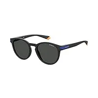 polaroid pld 2087/s sunglasses, 0vk/m9 mtblk blue, 50 unisex-adult