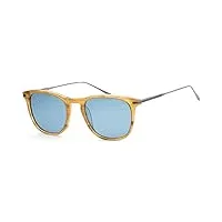 nautica homme n6244s lunettes de soleil, cuerno Ámbar/azul sólido polarizado, 52