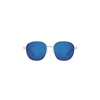 costa del mar egret, lunettes de soleil femme, miroir argenté/bleu brossé, polarisé, 580p