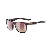 uvex lgl 42 - lunettes de soleil pour hommes et femmes - effet miroir - catégorie de filtre 3 - havanna matt/brown - one size