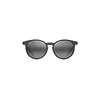maui jim kiawe lunettes de soleil, rayure grise, 53/20/145 mixte