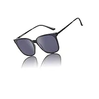 duco lunettes de soleil pour femmes lunettes de soleil rondes vintage protection anti uv w016 (noir)