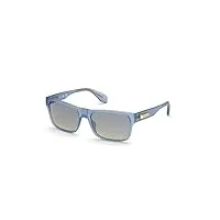 adidas or0011 lunettes de soleil, matte blue/gradient smoke, 57 homme