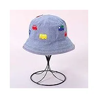 geekcook protection solaire chapeaux de soleil,chapeau pour enfants chapeau de bassin dessin animé coton pêcheur chapeau chapeau de soleil-denim peu profond_s (48-50cm)