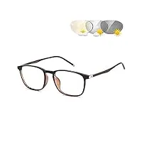caoxn unisexe lunettes de soleil photochromiques lecture lentille de transition de la presbytie lunettes avec dioptries +1.00 À 3,00,leopard print,+1.00