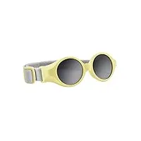 bÉaba, lunettes de soleil pour bébé 0-9 mois, protection 100% uv - cat 4, protection latérale, confort optimal, bandeau élastique ajustable, jaune pastel
