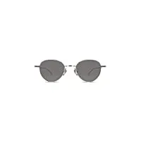 komono hailey silver solid smoke lunettes de soleil unisexes rondes en acier inoxydable pour hommes et femmes avec protection uv et verres polarisés