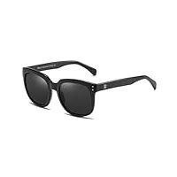 duco dc2148 lunettes de soleil carrées surdimensionnées rétro vintage pour femme protection uv, noir, medium