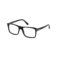tom ford lunettes de vue ft 5682-b blue block shiny black blue grey clip-on 54/17/145 homme