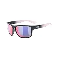 uvex lgl 36 cv - lunettes de soleil pour hommes et femmes - à contraste Élevé et effet miroir - catégorie de filtre 3 - black matt rose/mirror plasma - one size