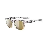 uvex lgl 48 cv - lunettes de soleil pour hommes et femmes - effet miroir - à contraste Élevé - amber transparent/mirror champagner - one size