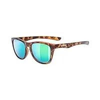 uvex lgl 48 cv - lunettes de soleil pour hommes et femmes - effet miroir - à contraste Élevé - havanna matt/mirror green - one size