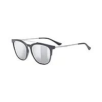 uvex lgl 46 - lunettes de soleil pour hommes et femmes - effet miroir - catégorie de filtre 3 - black matt/silver - one size
