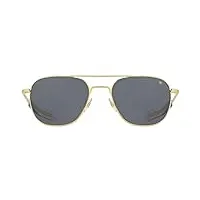 american optical original pilot sunglasses - nylon lenses - bayonet temple - polarized (gold/grey, 52)