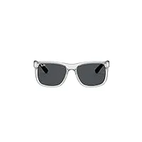 ray-ban lunettes de soleil, caoutchouc transparent, 55 mixte adulte