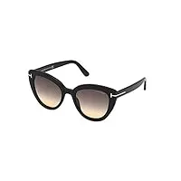 tom ford lunettes de soleil izzi ft 0845 shiny black/dark grey shaded 53/21/140 femme