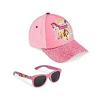 disney princesse casquette fille & lunettes de soleil enfant, chapeau de soleil enfant baseball cap visière rose