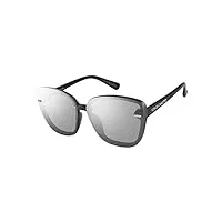vince camuto lunettes de soleil vc907 pour femme avec cadre arrière 100 % protection uv œil de chat cadeaux de luxe pour elle, 64,5 mm, noir, 64.5 mm