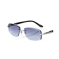 xiaodong1 uv400 gradient gris sans cadre diamant cut edge lunettes de soleil conduite de la pêche tourisme lunettes de soleil gradient lunettes de vue des hommes