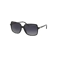 michael kors mk2098u lunettes de soleil carrées pour femme + kit de lunettes complémentaires gratuit, polaire dégradé noir/gris