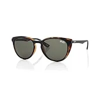 superdry sdpeyton-195 lunettes de soleil pour femme motif tortue noir/verres verts vintage taille 55-19-145 mm, noir