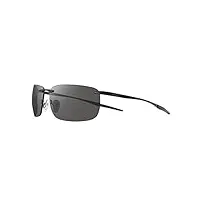 revo lunettes de soleil descend z : verres polarisés sans monture avec branches en acier inoxydable, monture noire satinée avec verres en graphite