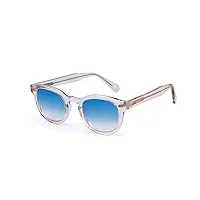 lunettes de soleil style moscot xlab 8004, 48 mm, dégradé transparent/bleu, unisexe