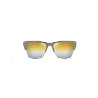 maui jim perico lunettes de soleil carrées polarisées brevetées avec verres polarisés polarisés, vison argenté avec double miroir argenté/doré à argenté, taille l