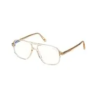 tom ford lunettes de vue ft 5737-b blue block shiny light brown/blue filter 56/15/145 homme