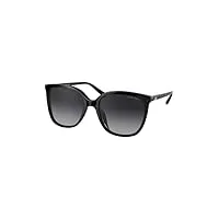 michael kors mk2137u lunettes de soleil carrées pour femme + ensemble avec kit de lunettes iwear, noir/gris foncé polaire