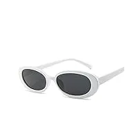 amfg petites lunettes de soleil ovales cadre de soleil coup de cuir personnalisée lunettes de soleil décoratives à la mode (color : c)