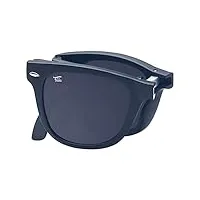 foldies lunettes de soleil pliantes polarisées classiques avec chiffon de nettoyage de qualité supérieure et étui en cuir, noir mat - noir, medium