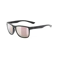 uvex lgl ocean 2 p - lunettes de soleil pour hommes et femmes - polarisées - effet miroir - black matt/rose - one size