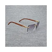 mode lunettes de soleil en bois naturel hommes noir blanc corne de buffle lunettes de soleil vintage sans monture lunettes de vue carrées accessoires silverframe