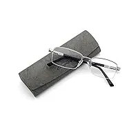 junz +2.5 lunettes de lecture anti lumiere bleue demi-trame pour hommes,lunettes d'ordinateur anti-éblouissement/fatigue oculaire,lunettes de vue rectangulaires classiques