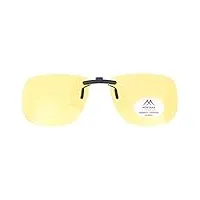 montana - clip c2c jaune polarisé conçu pour les lunettes en plastique et acétate taille m livré avec etui, conduite de nuit