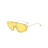 sheanaon lunettes de soleil siamoises surdimensionnées femmes punk une pièce lunettes de soleil femme grand cadre lentille claire lunettes irrégulières