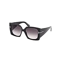 tom ford lunettes de soleil jacquetta ft 0921 shiny black/grey shaded 54/18/140 femme