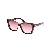 tom ford lunettes de soleil scarlet-02 ft 0920 shiny burgundy/brown rose shaded 57/15/140 femme