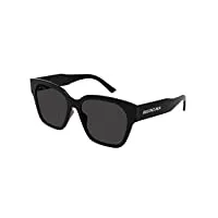 balenciaga lunettes de soleil bb0215sa 001 lunettes de soleil unisexe couleur noir gris taille verres 56 mm